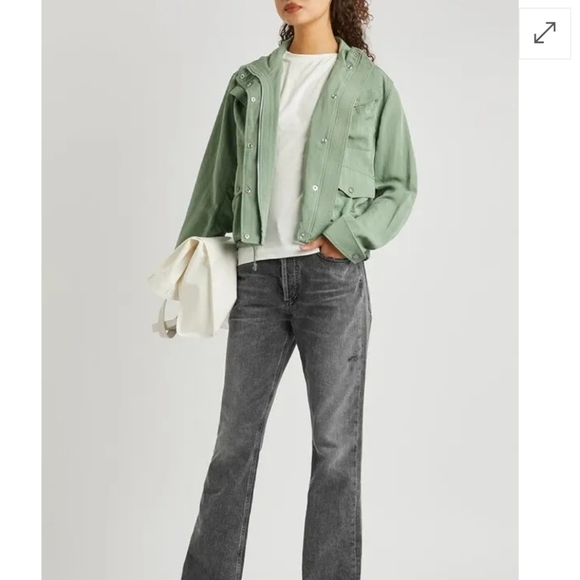 NWOT Rag & Bone Trail Green Tencel-blend Jacket Large Drawstring Hem Pockets - Picture 3 of 14